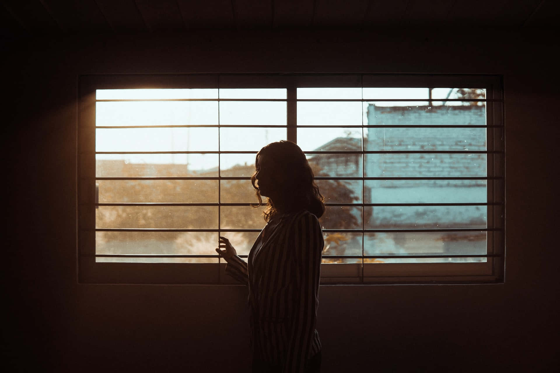 Punitive Woman In A Cell Background