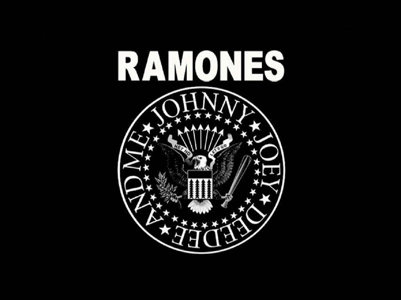 Punk Rock Band Ramones Minimalist White Eagle Seal Logo Background