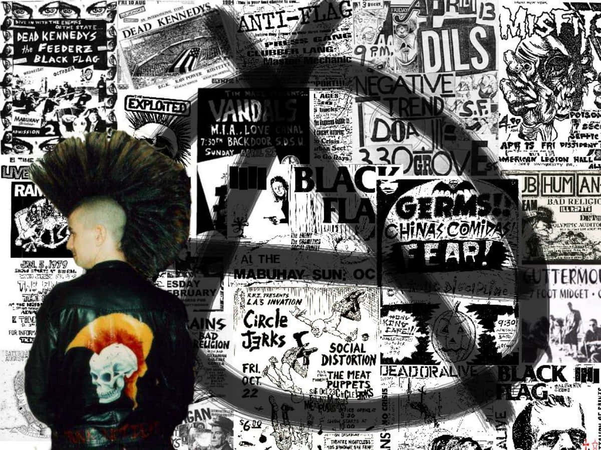 Punk Rock Bands Anarchy Sign Background