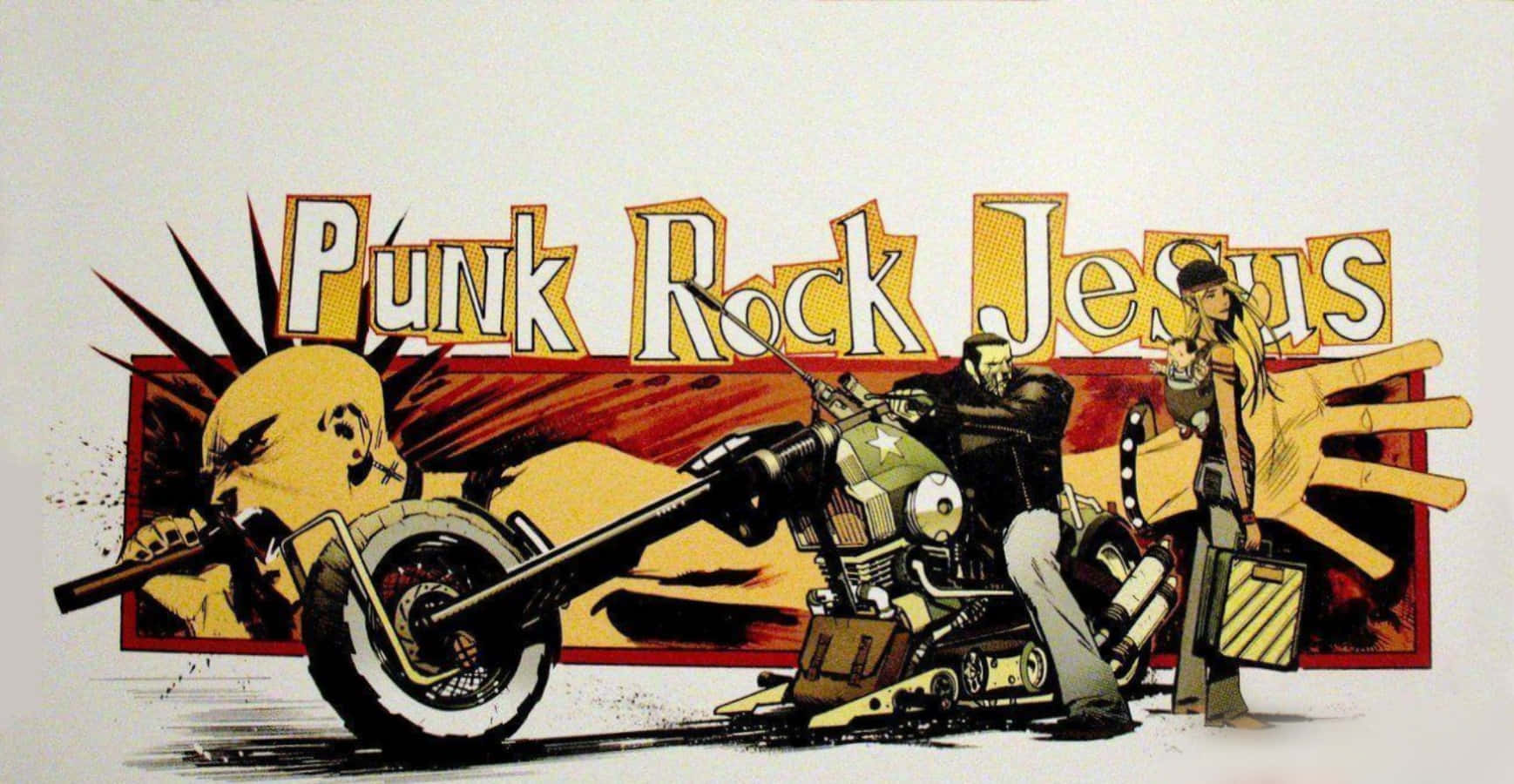 Punk Rock Jesus Chris Farley Graffiti Background