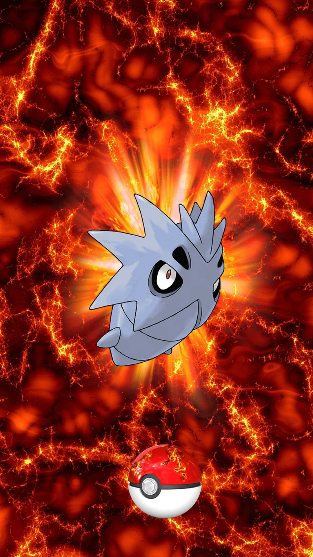 Pupitar Emergingfrom Pokeball Background