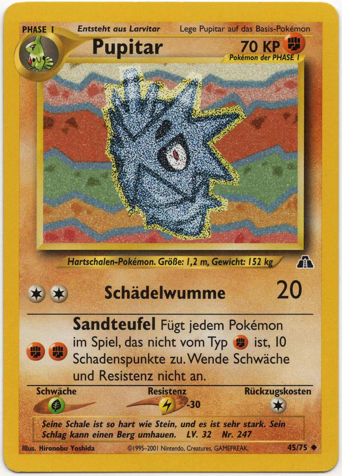 Pupitar Pokemon Card German Background