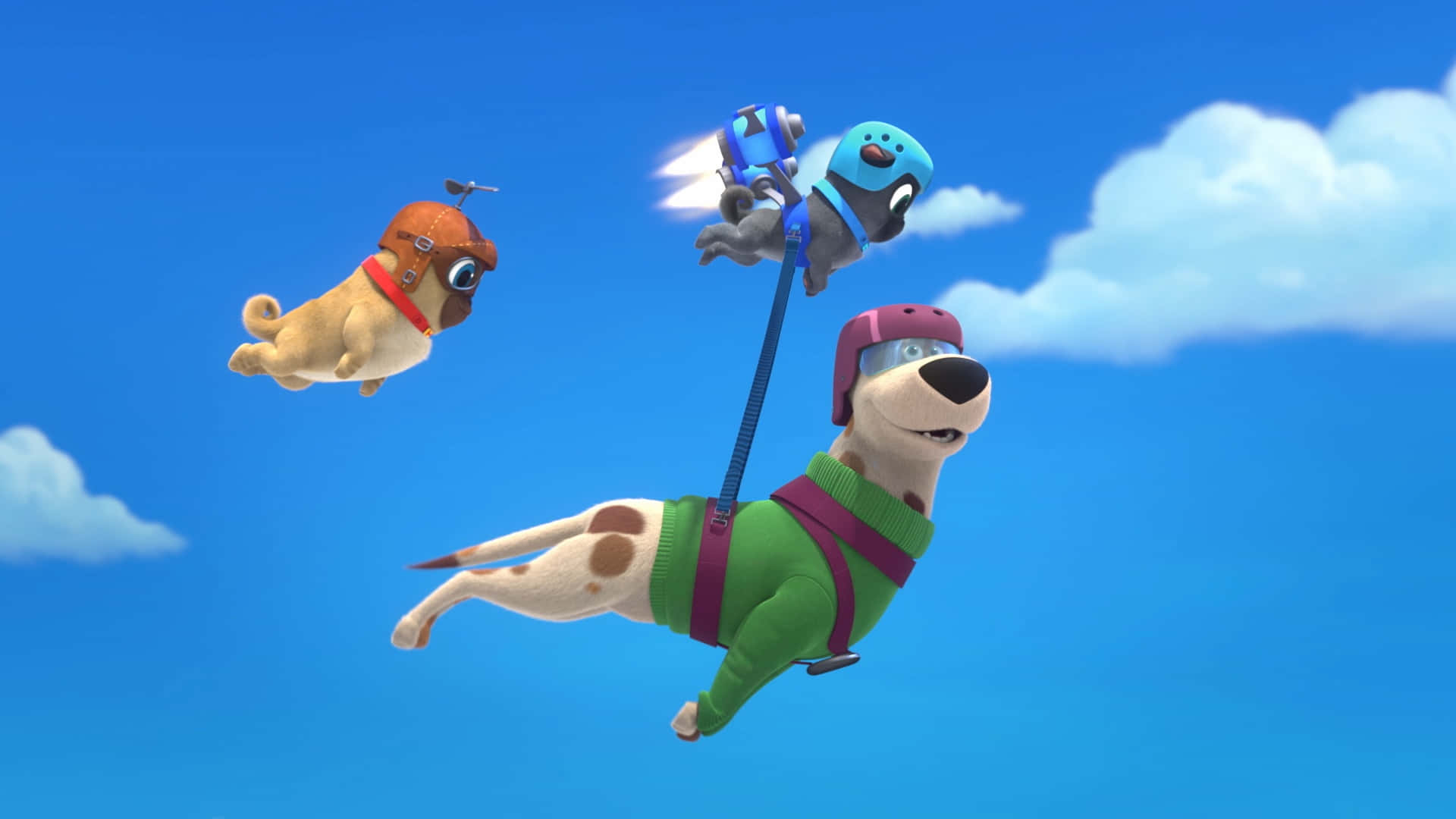 Puppy Dog Pals Flying Background