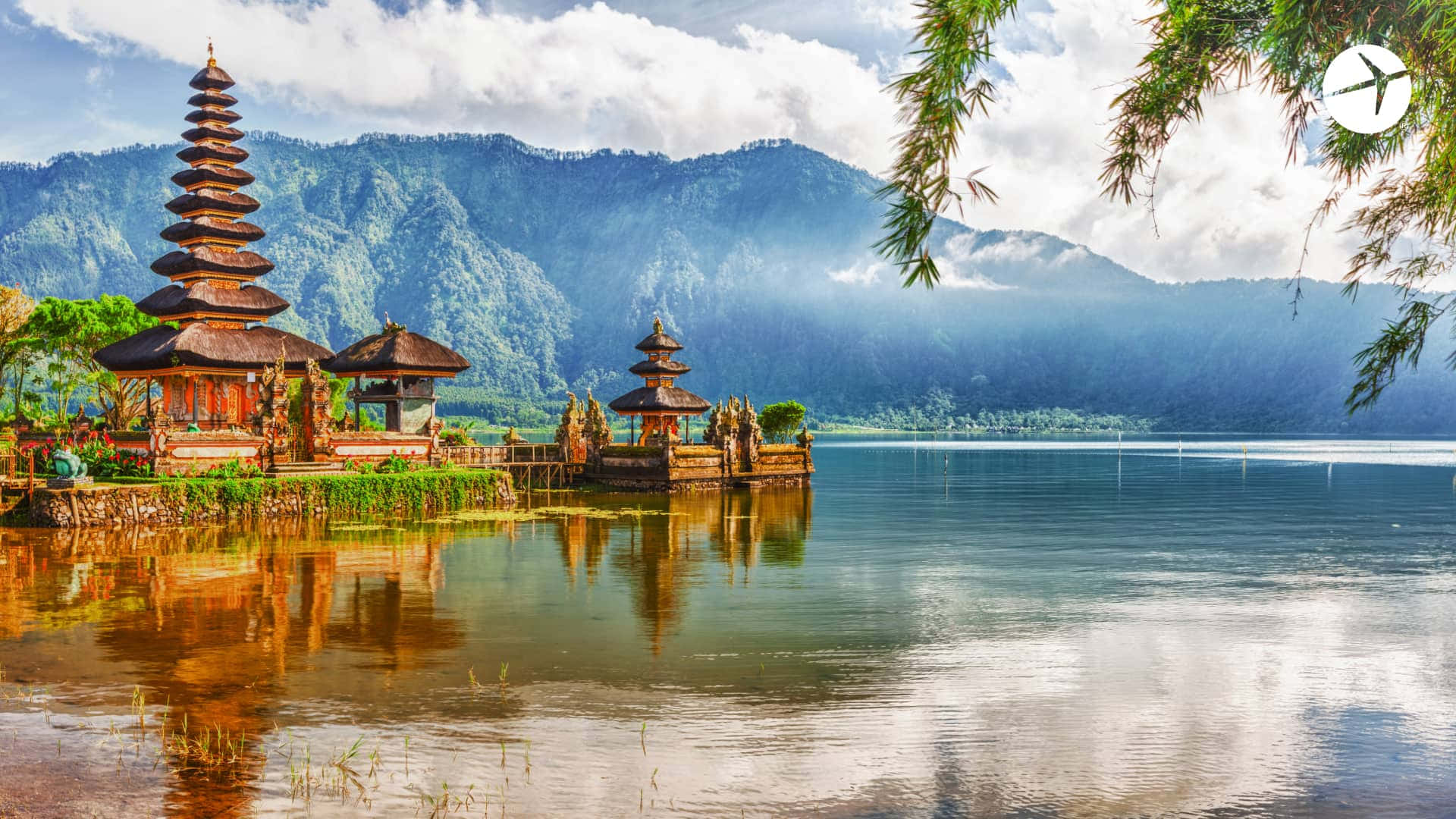 Pura Ulun Danu Beratan Zoom Party Background