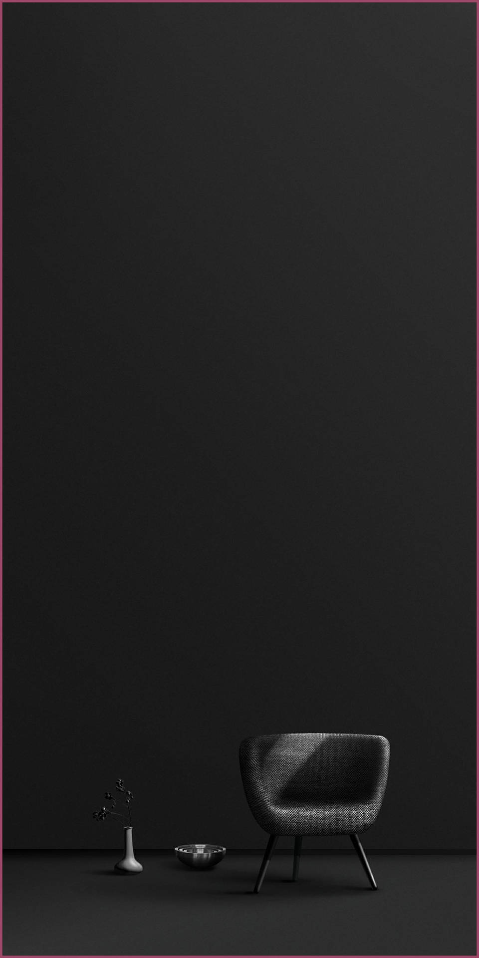 Pure Black Furniture And Wall Background