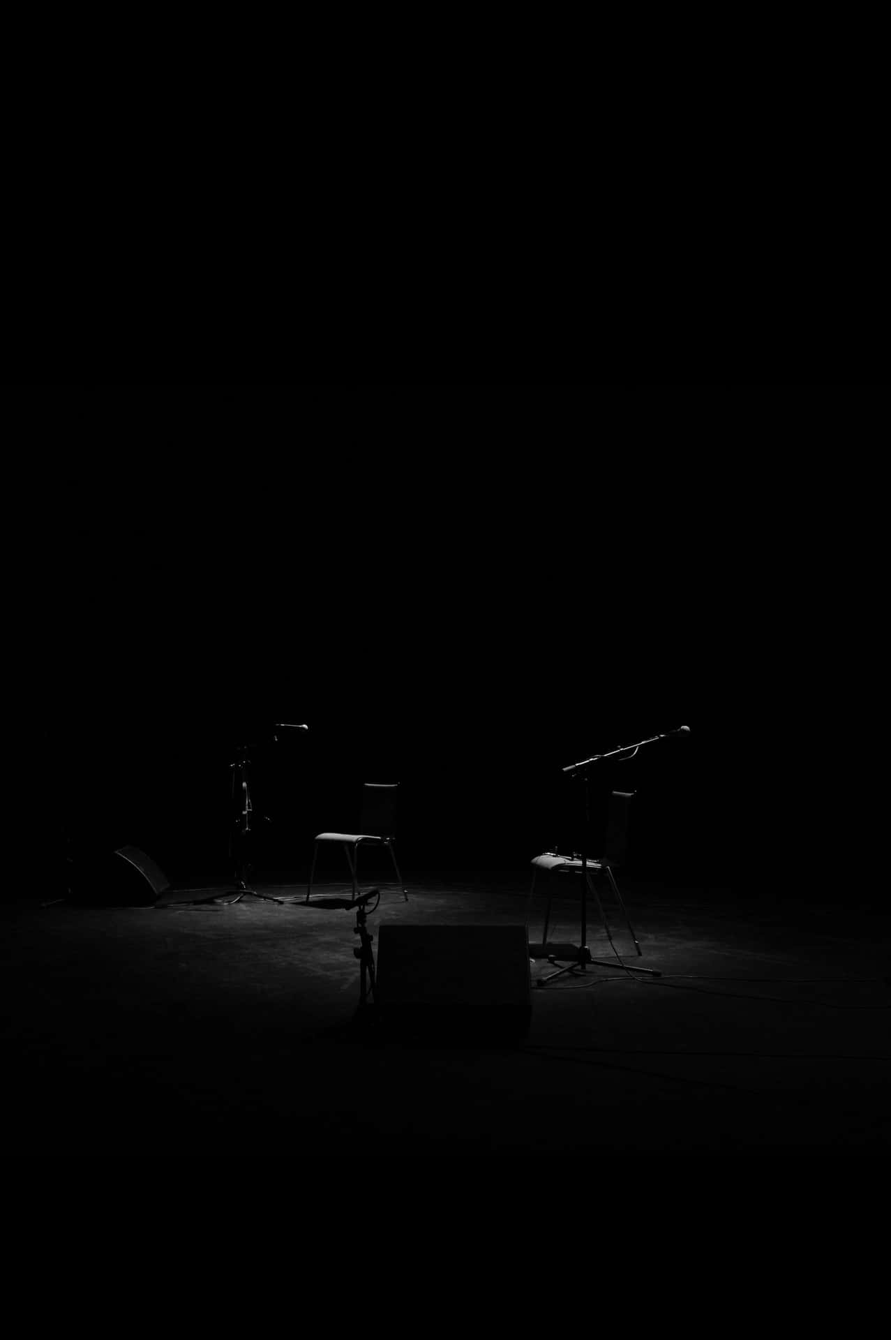 Pure Black Oled Chair Background