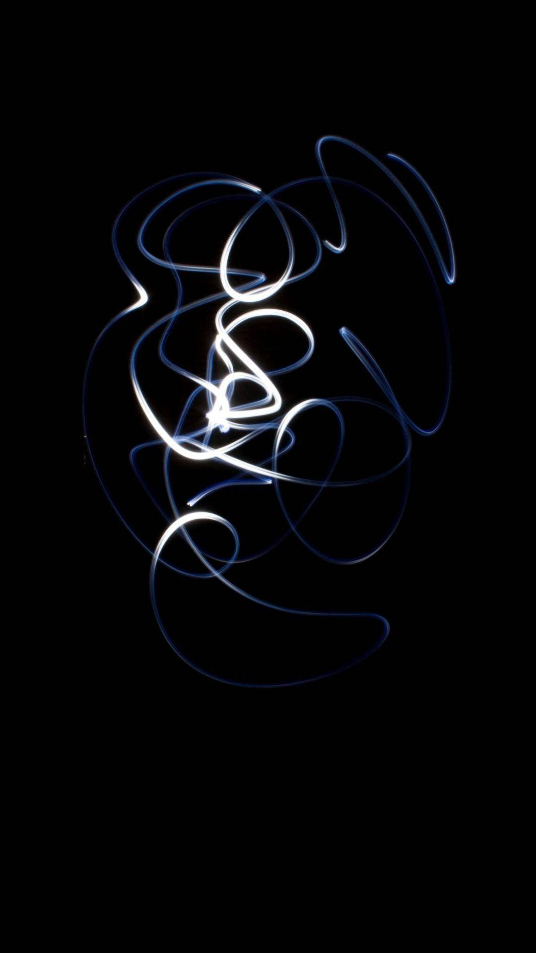 Pure Black Scribbles Iphone Background