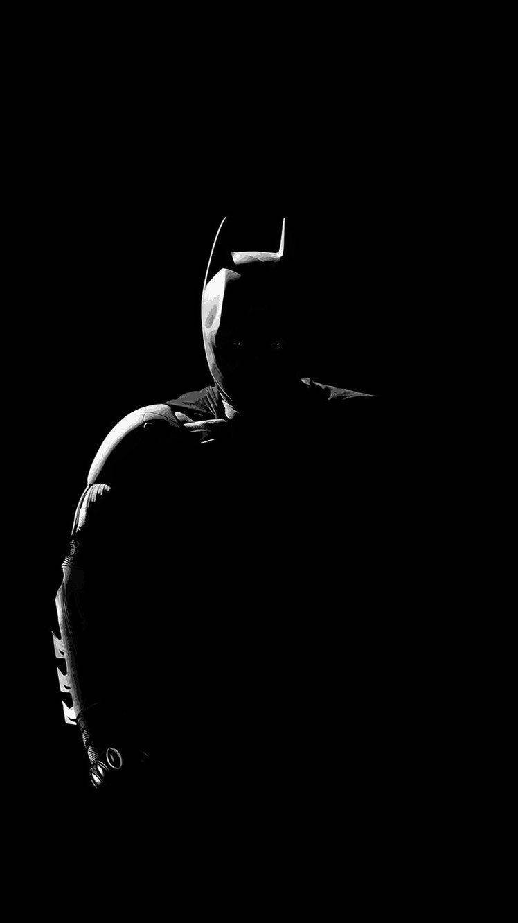 Pure Black Standing Batman Background