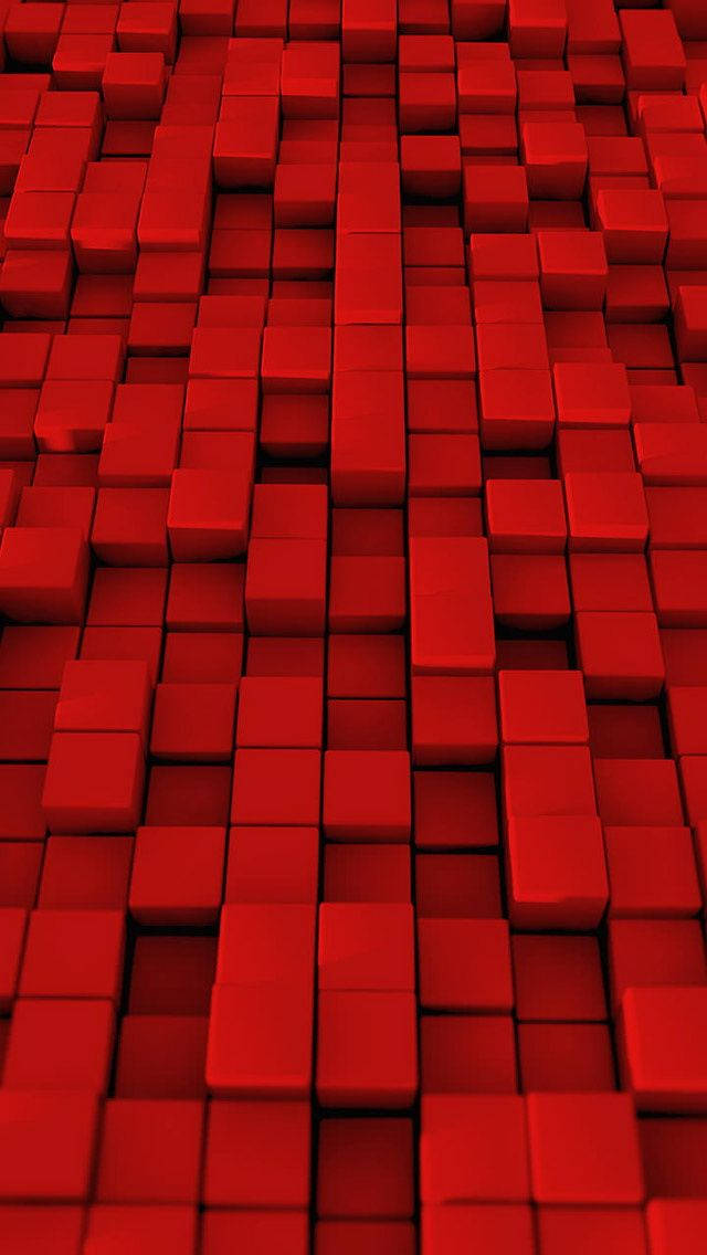 Pure Red 3d Squares Background
