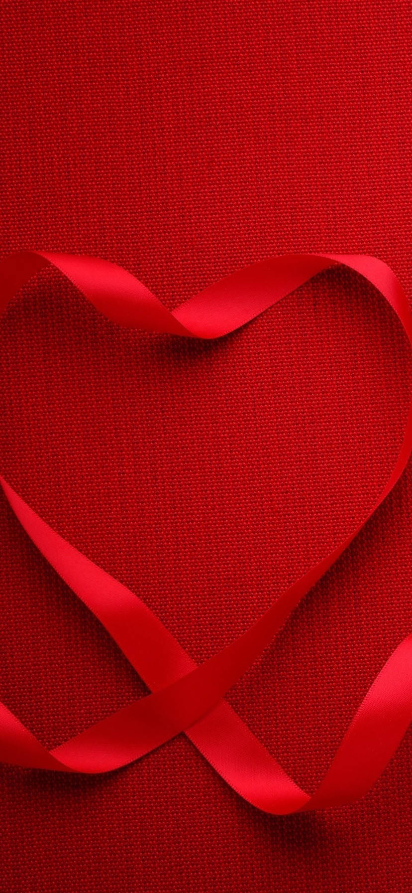 Pure Red Ribbon Heart Background