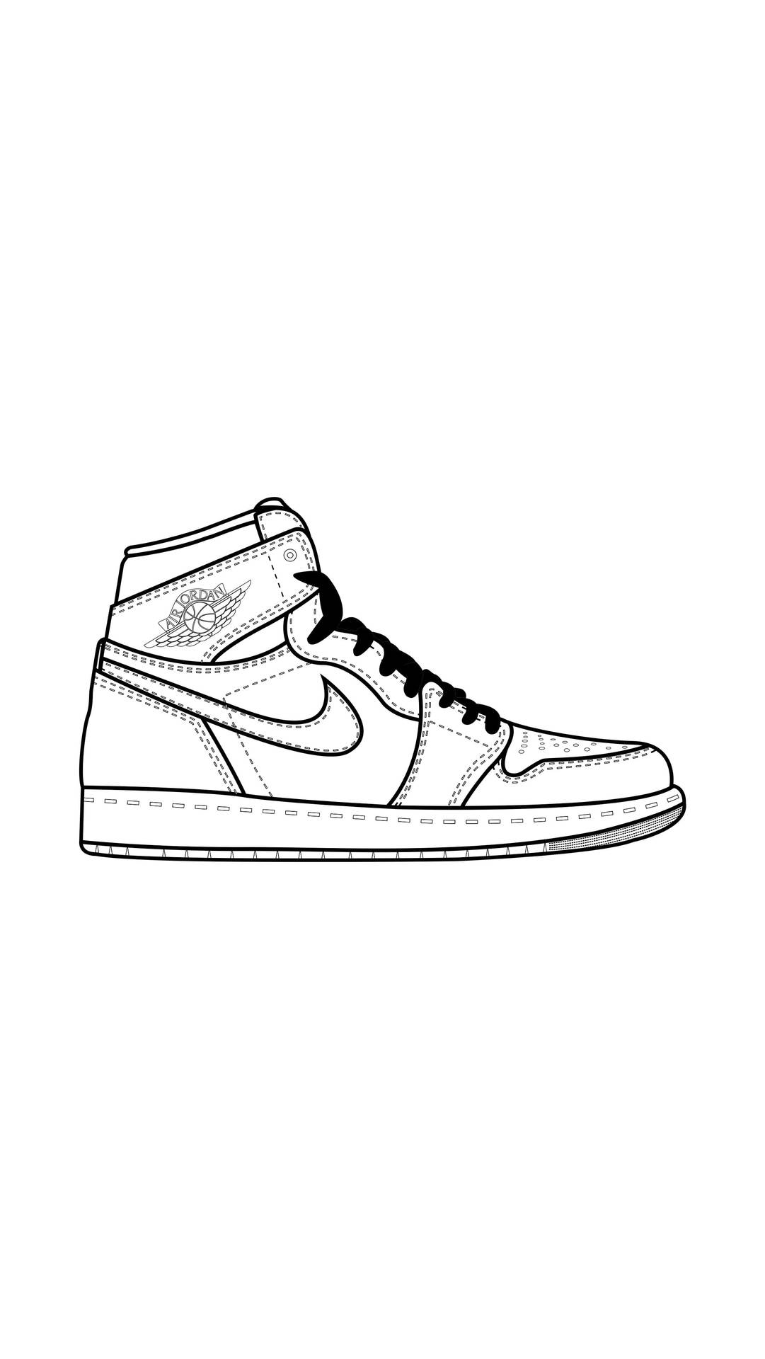 Pure White Cartoon Nike Shoes Background