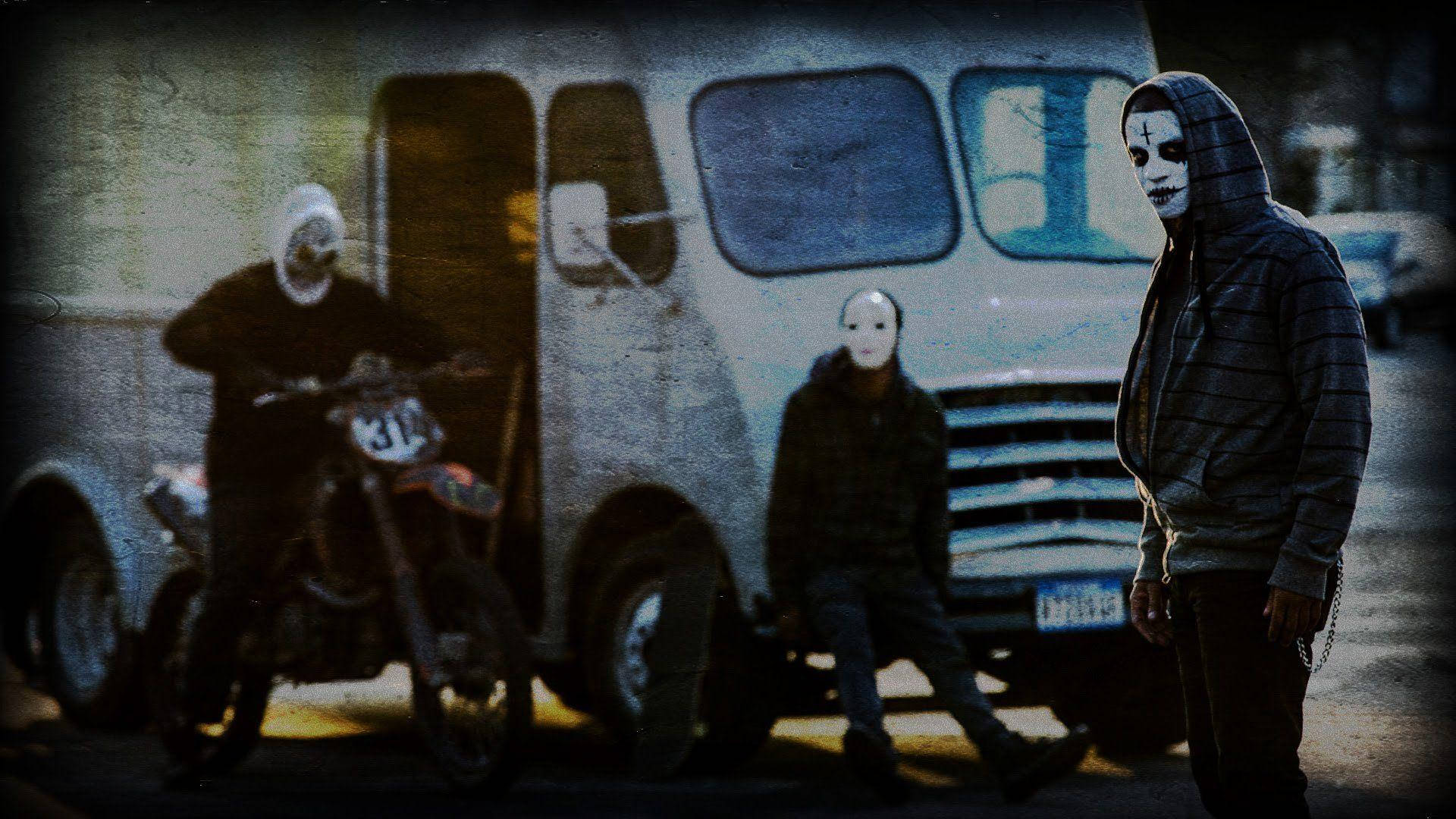 Purge Mask Scary Gang Background