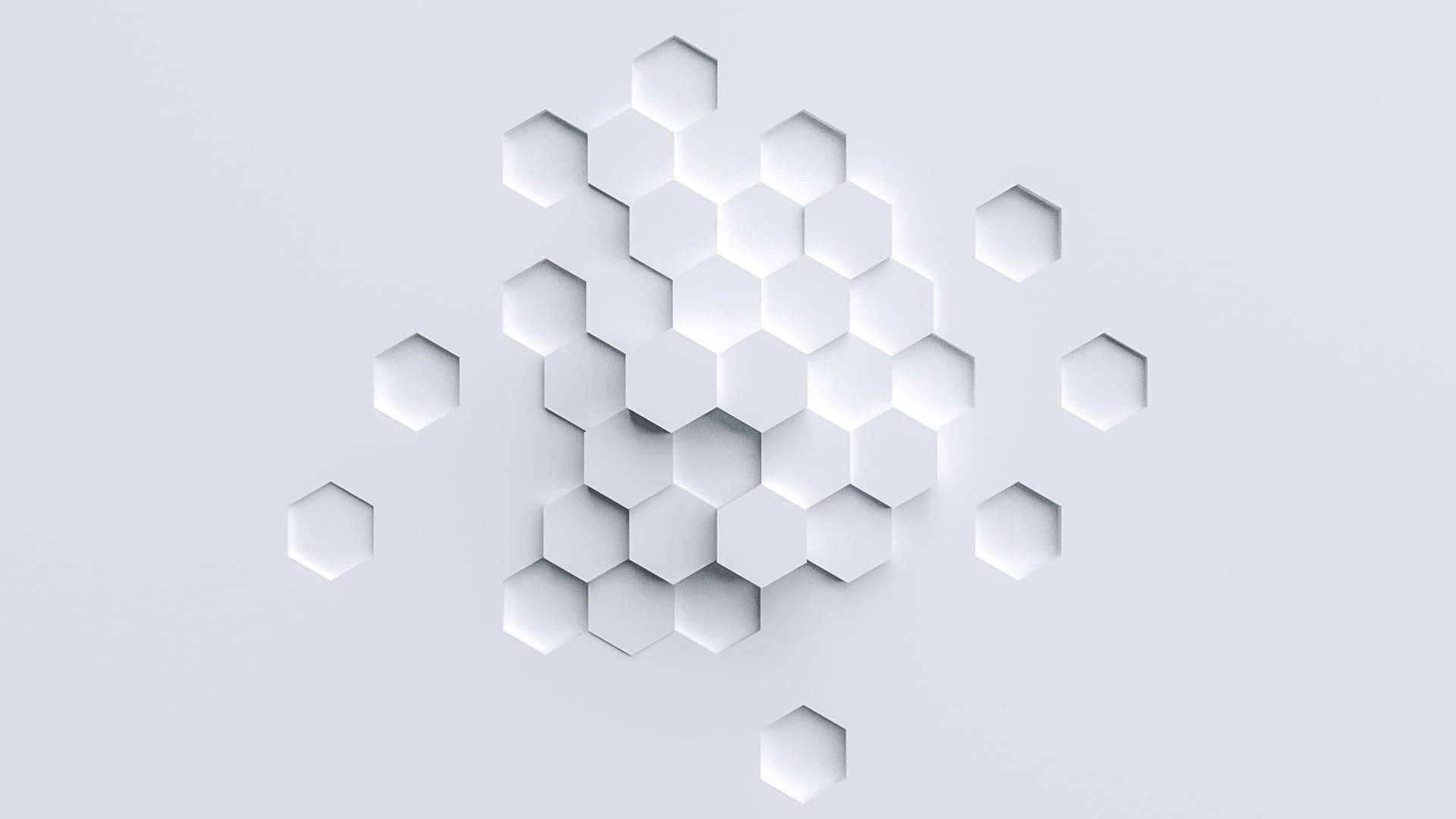Purity In Geometry: A White Minimalist Hexagon Background