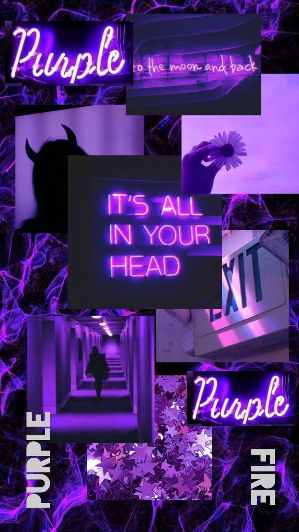 Purple Aesthetic Collage Background