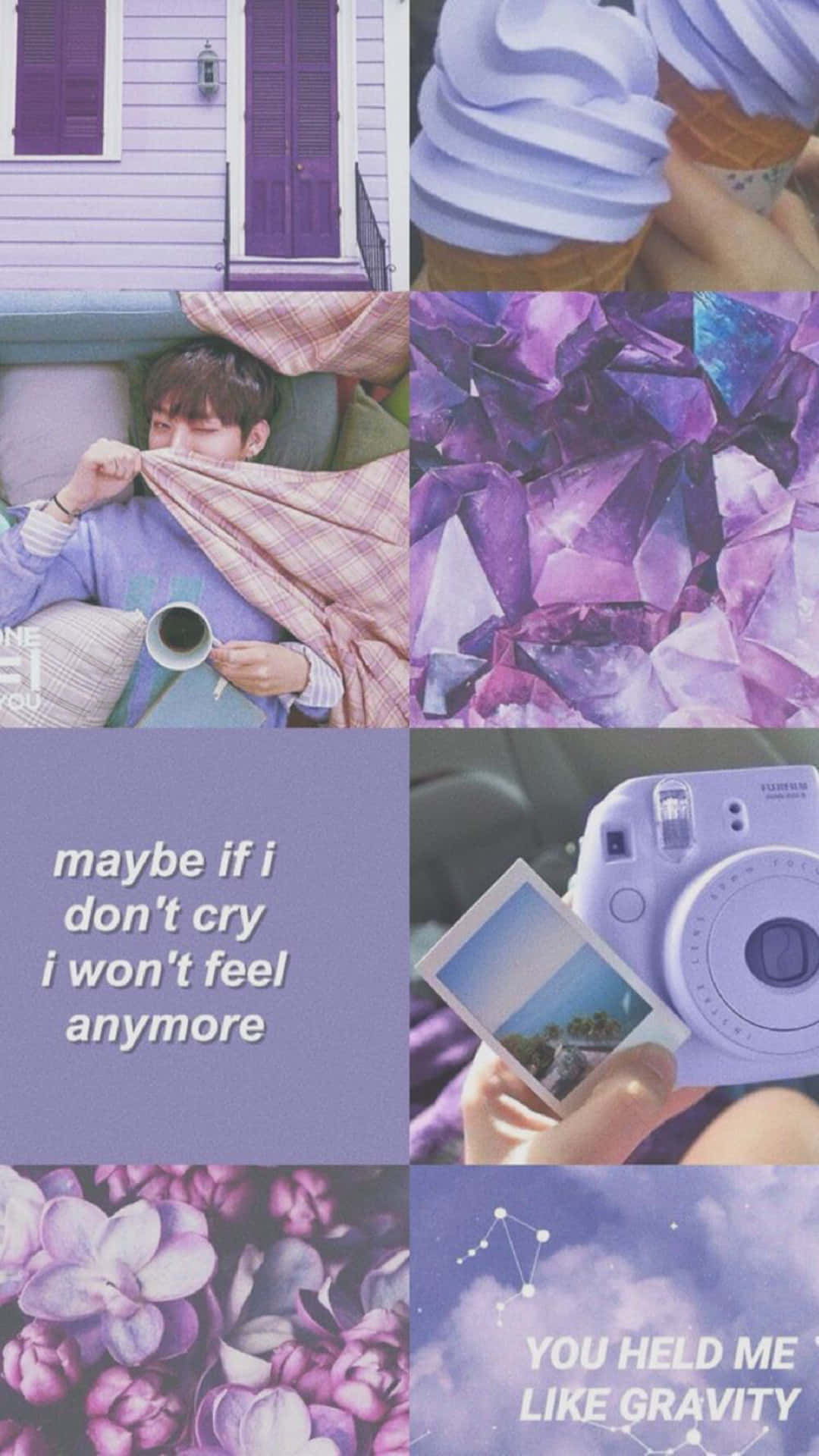 Purple Aesthetic Collage Ong Seongwoo Quotes Background