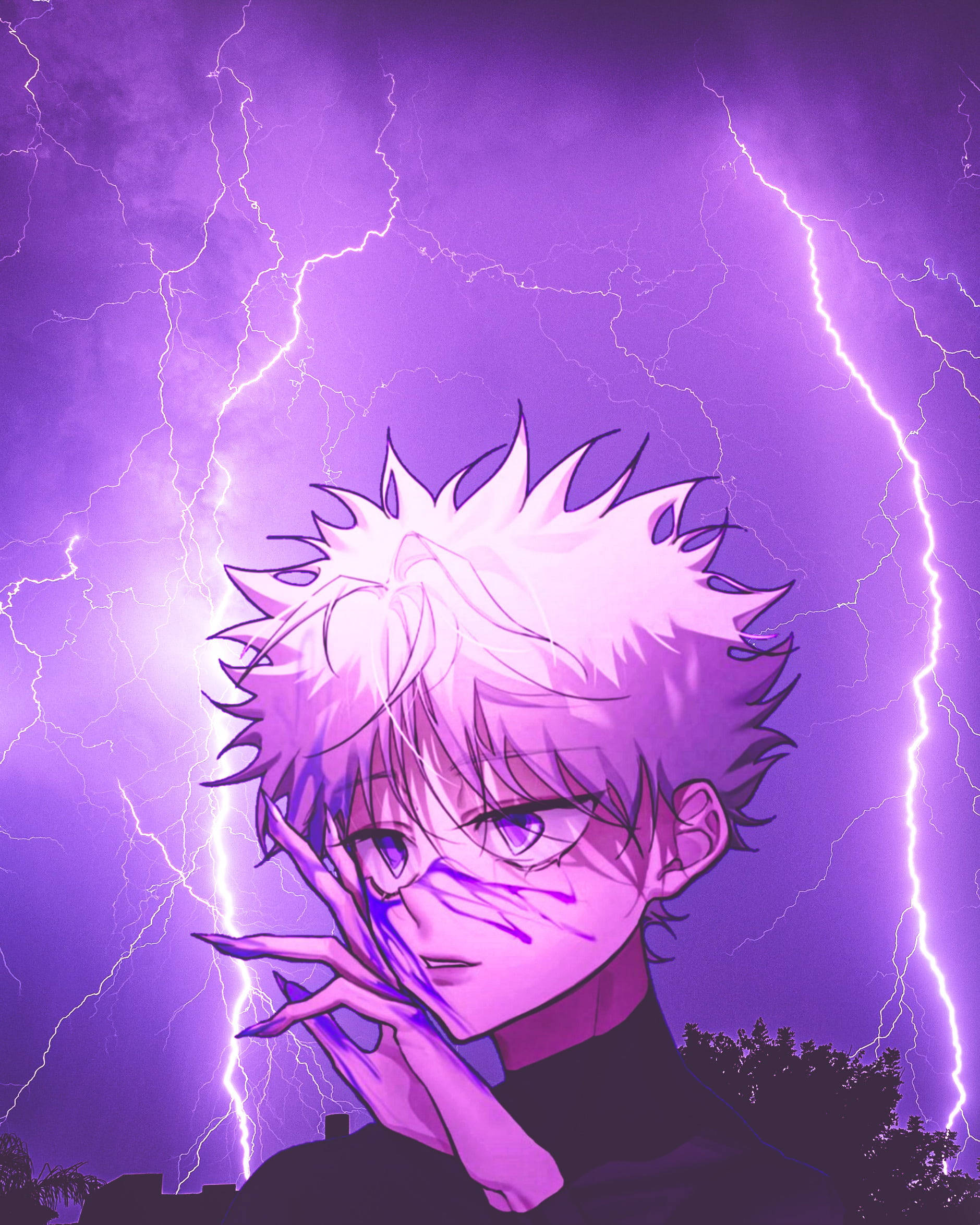 Purple Aesthetic Killua Pfp Anime Fanart Background