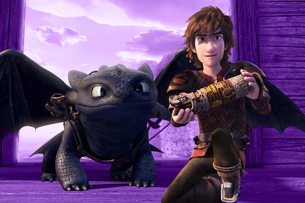 Purple Aesthetic Of Dragons Riders Of Berk Background