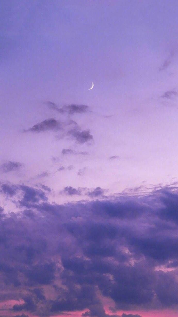 Purple Aesthetic Phone Crescent Moon Background