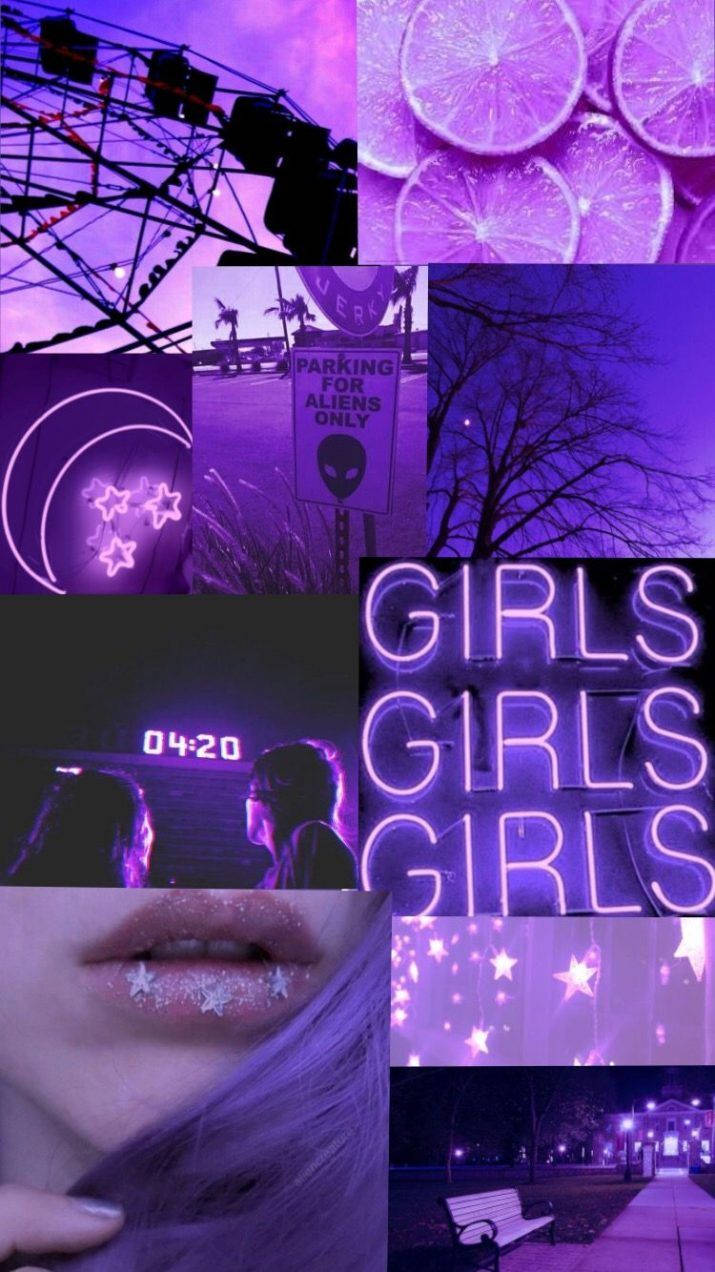 Purple Aesthetic Phone Girls