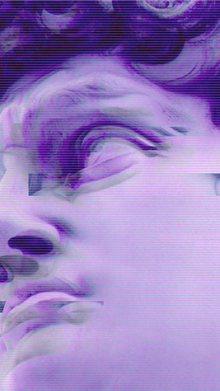 Purple Aesthetic Phone Michelangelo David Background