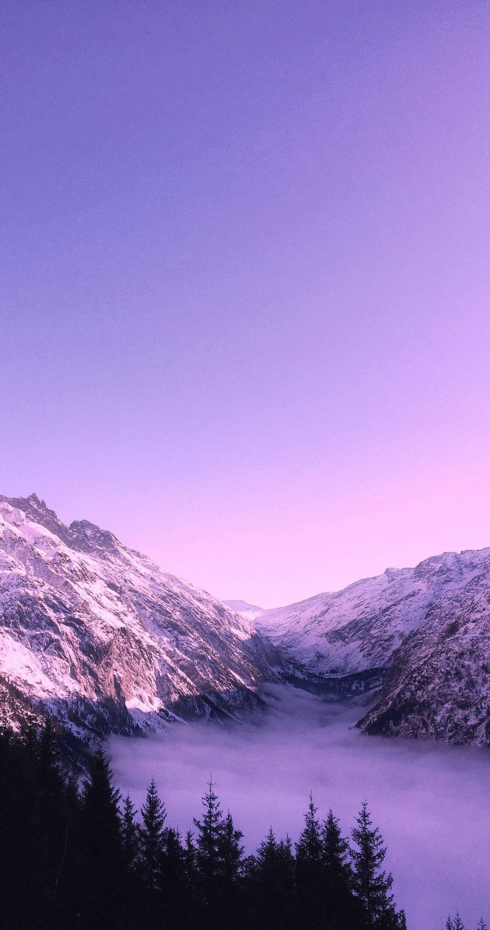 Purple Aesthetic Phone Mountains