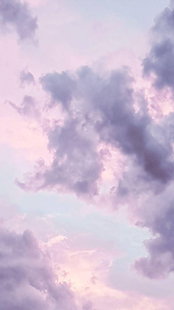 Purple Aesthetic Phone Pastel Clouds Background