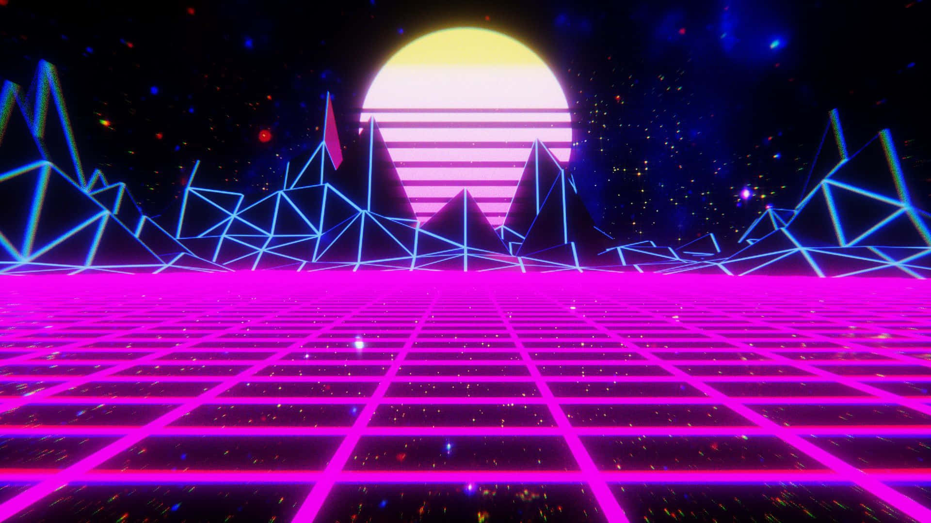 Purple Aesthetic Retro Wave Grunge Desktop Background