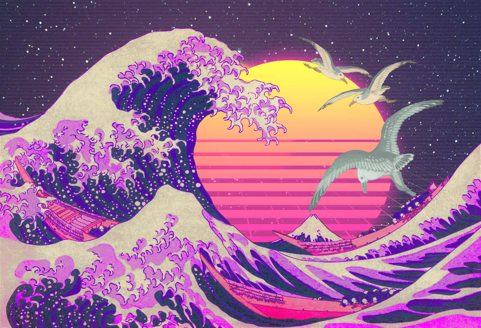 Purple Aesthetic The Great Wave