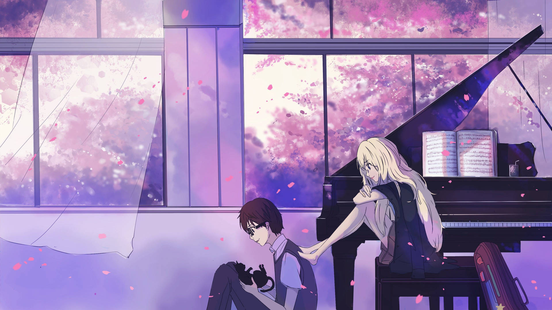 Purple Aesthetic Your Lie In April Background