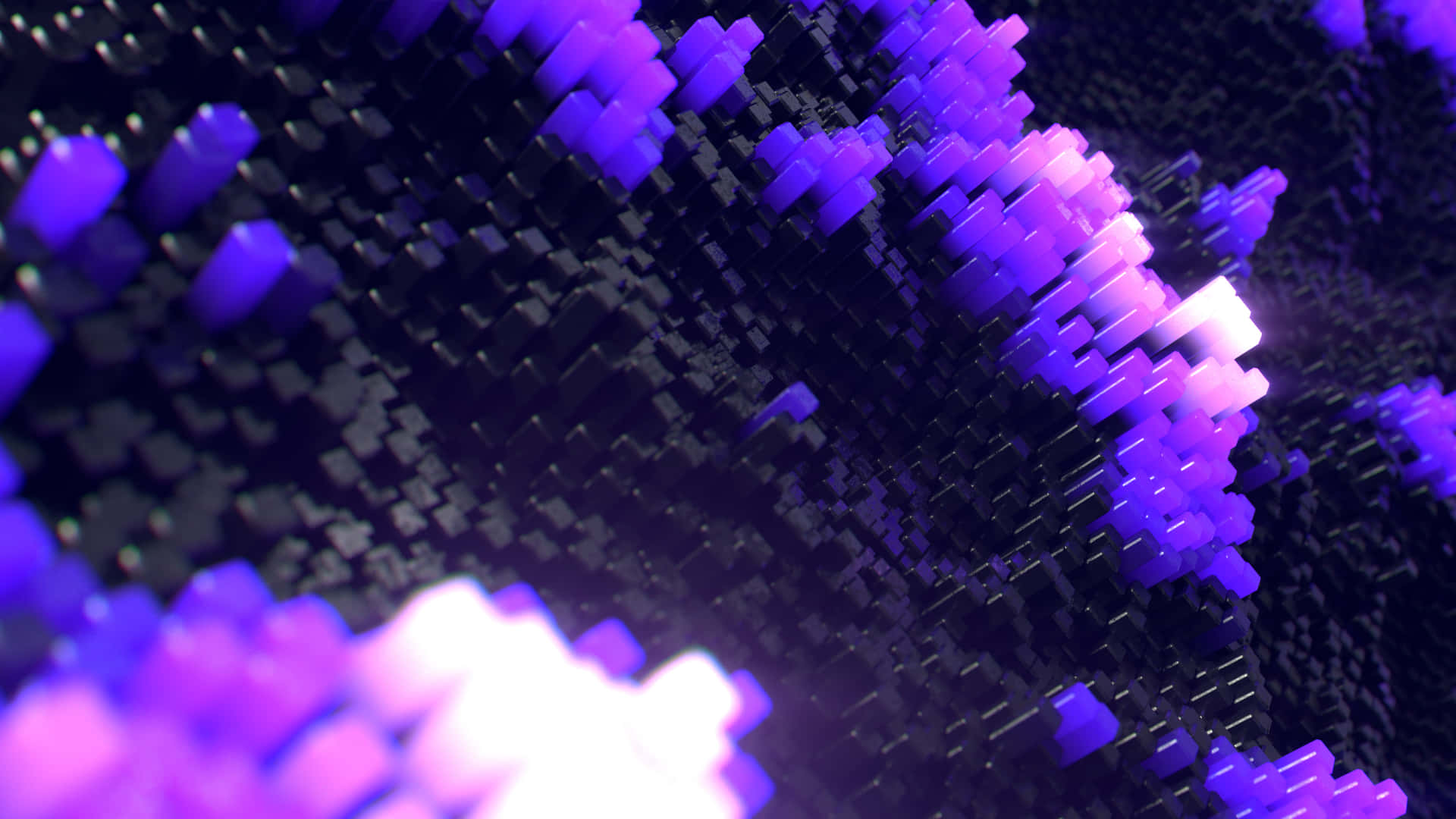 Purple And Black Squares In A Dark Background