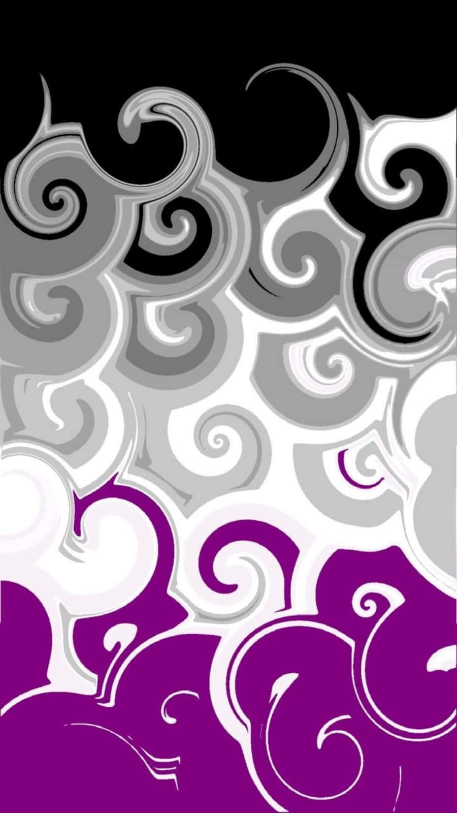 Purple And Black Swirls On A Black Background Background