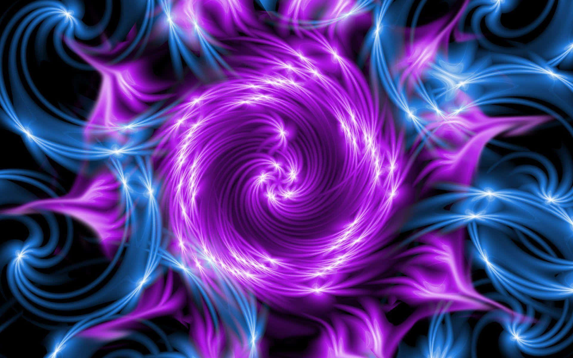 Purple And Blue Swirling Spiral Background