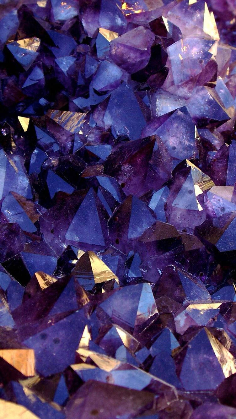 Purple And Gold Crystal Aesthetic Background