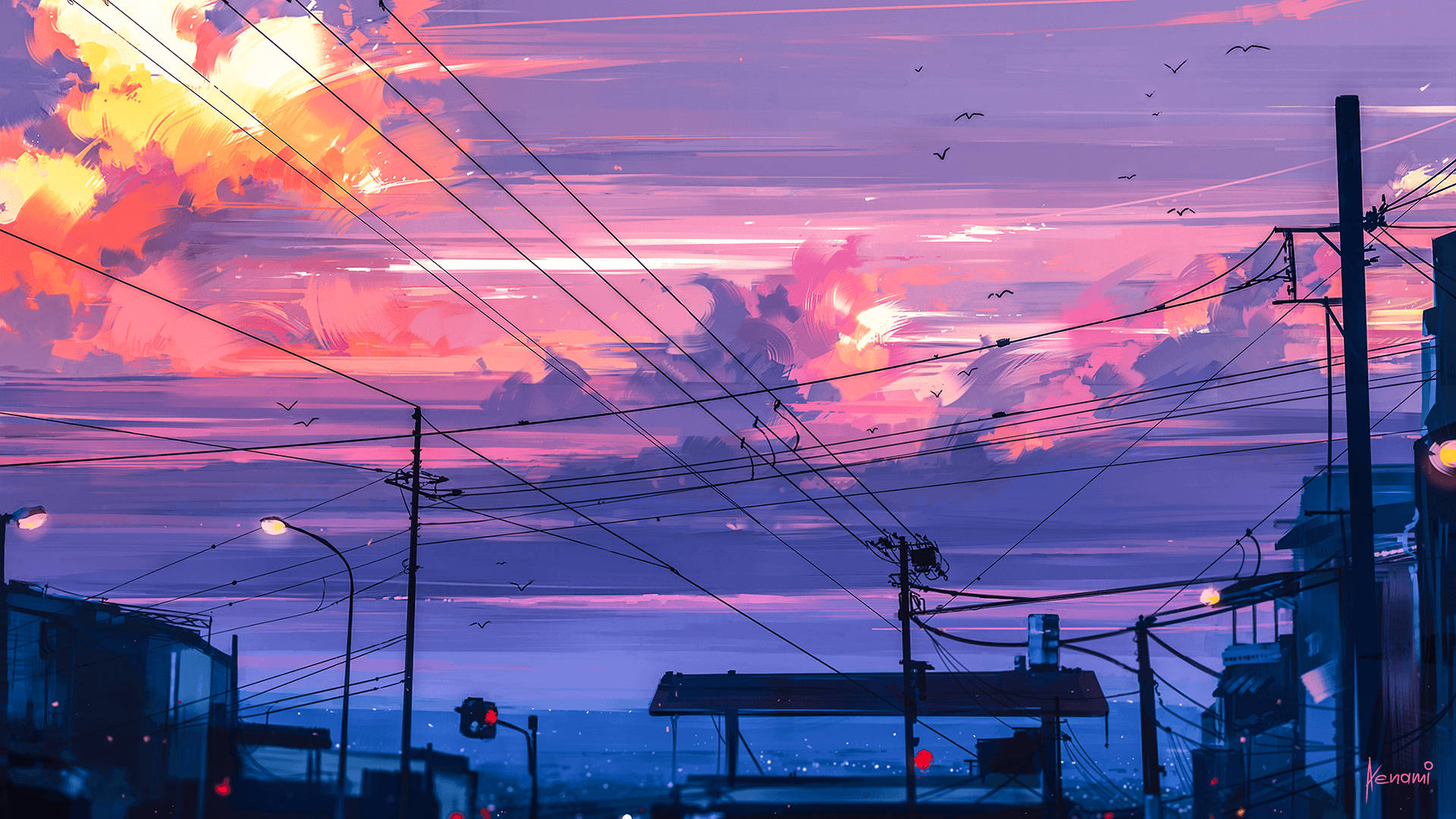 Purple And Orange Sunset Aesthetic