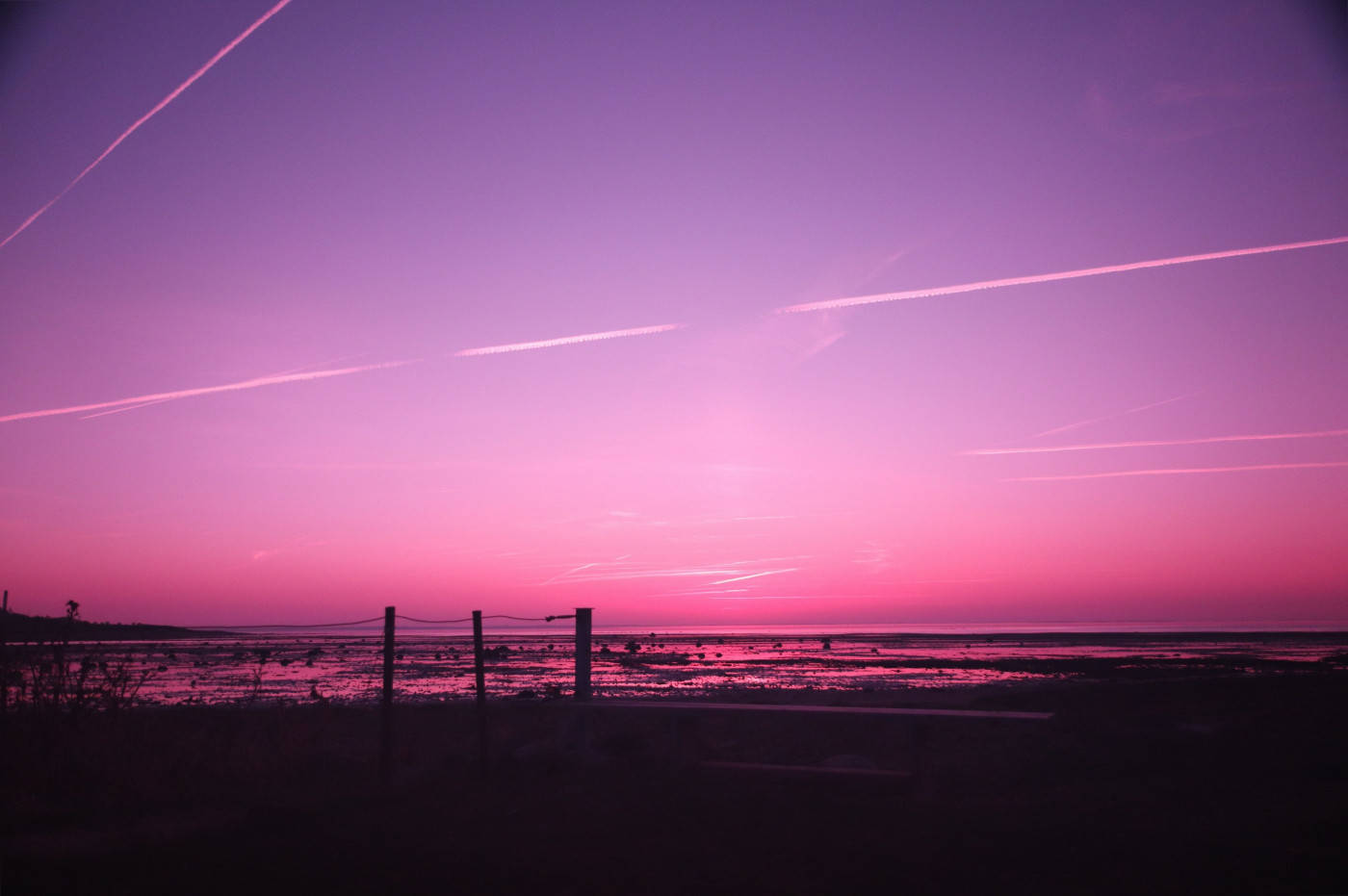 Purple And Pink Sunset Background