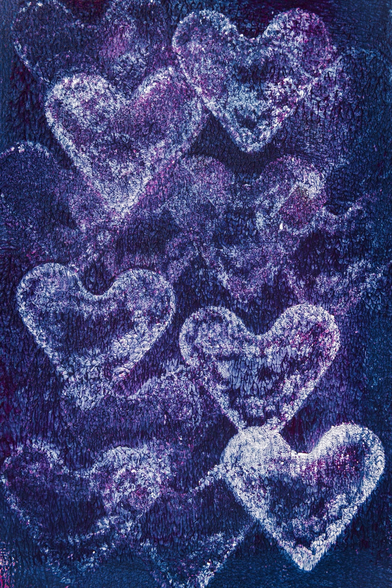 Purple And White Heart Rough Texture