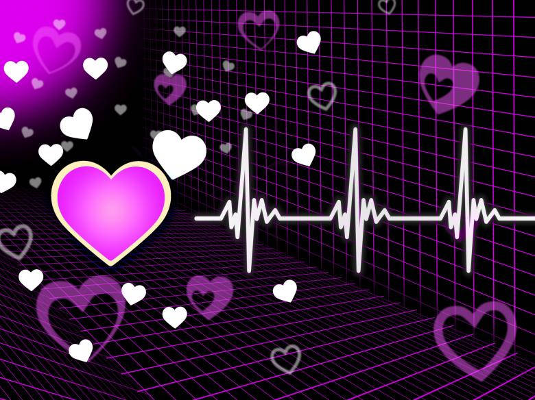Purple And White Heartbeat Lines Background