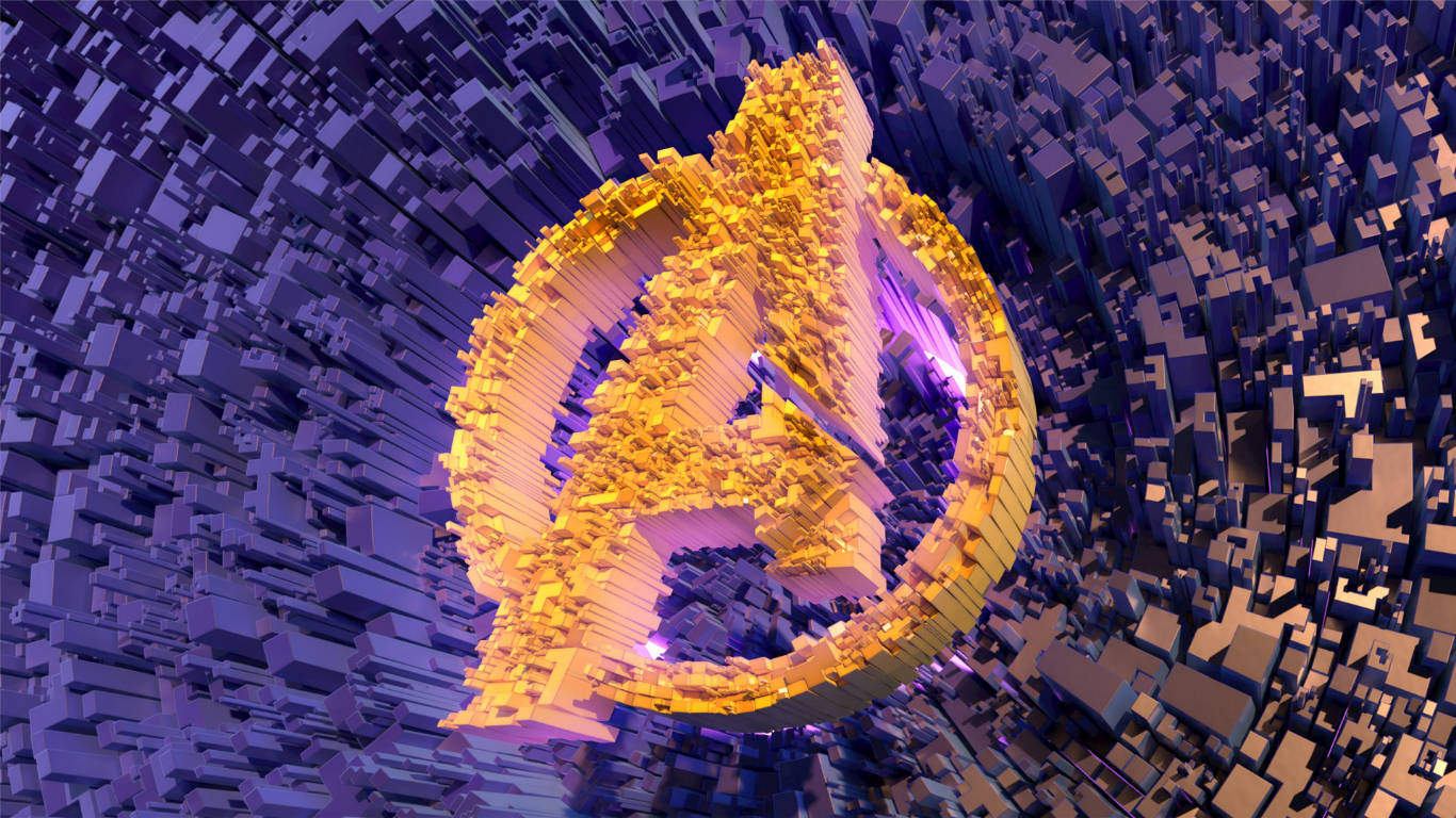 Purple And Yellow Avengers Logo Background