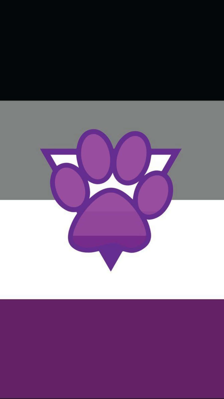 Purple Animal Paw In Asexual Flag Background