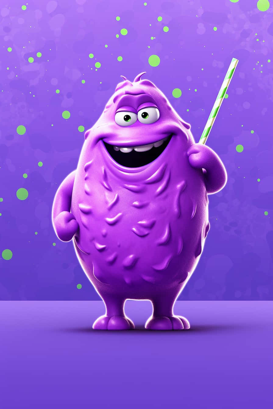 Purple_ Animated_ Character_ Grimace Background
