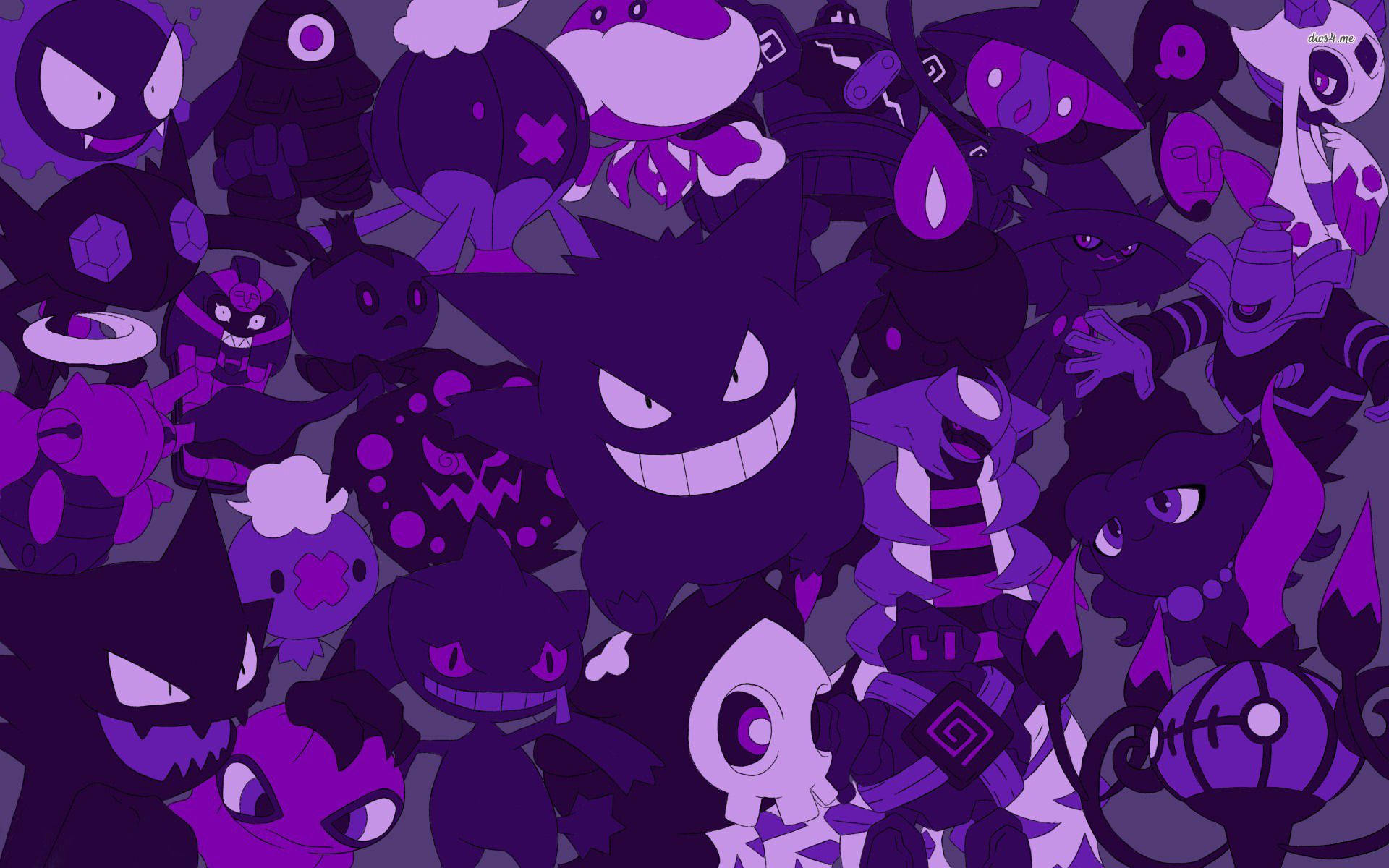 Purple Anime Aesthetic Pokémon Species Background