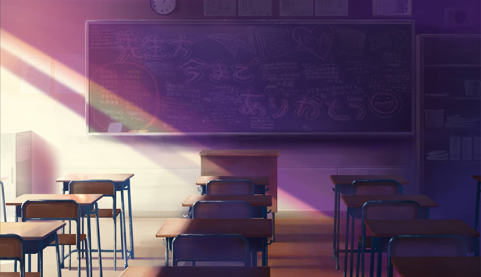 Purple Anime Classroom