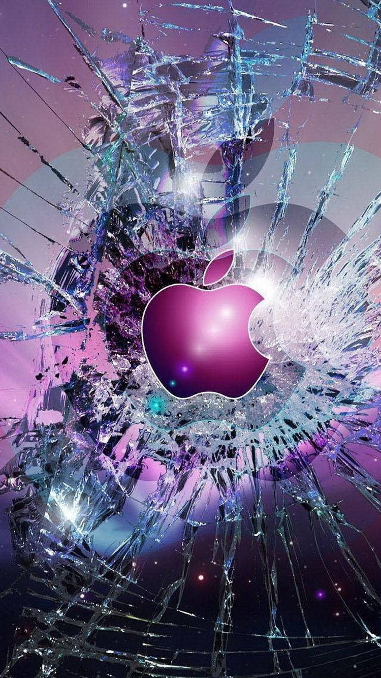Purple Apple Logo Iphone Background