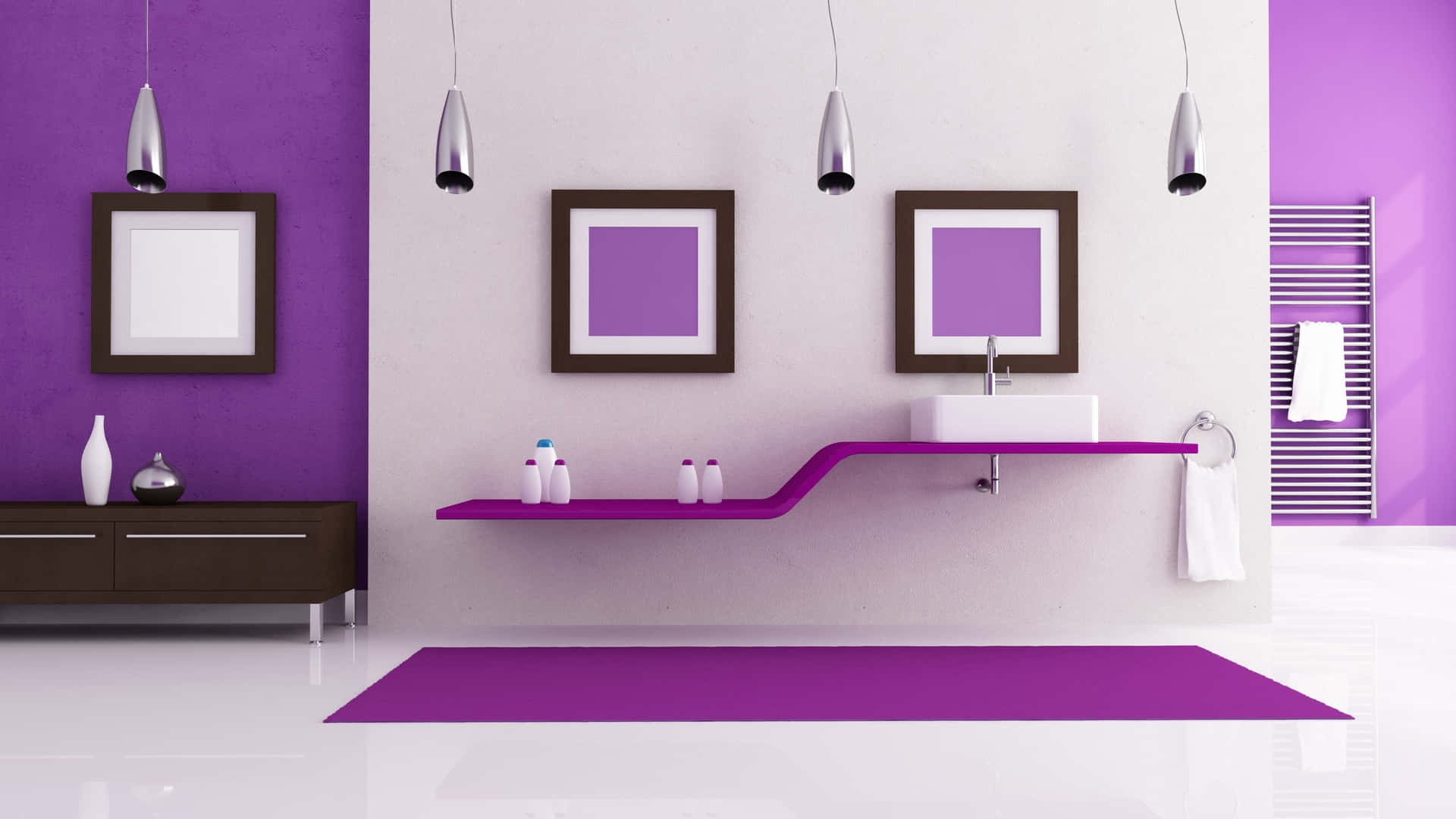 Purple Bathroom Interior Design Background