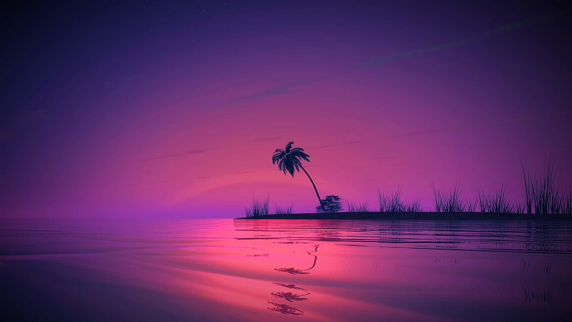 Purple Beach With A Cool Landscape