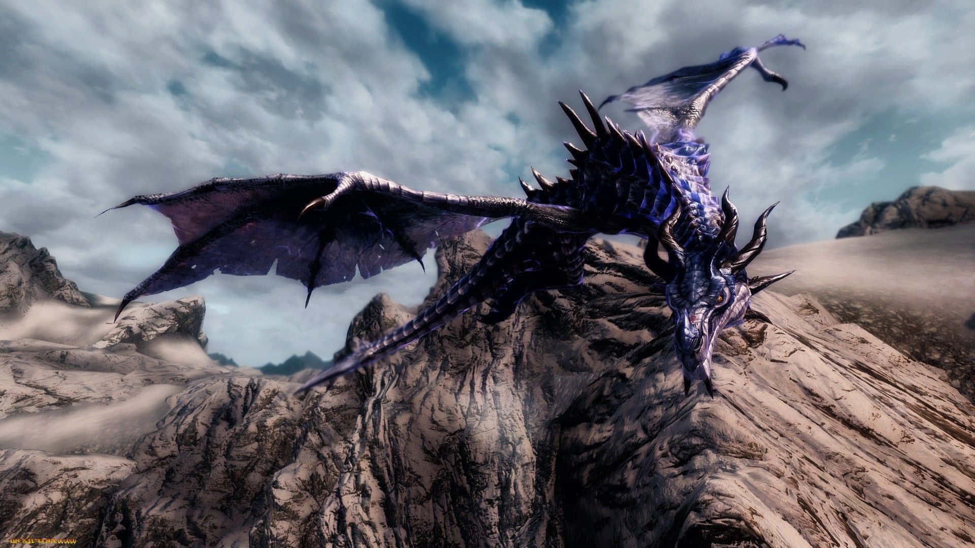 Purple Big Scary Dragon Background