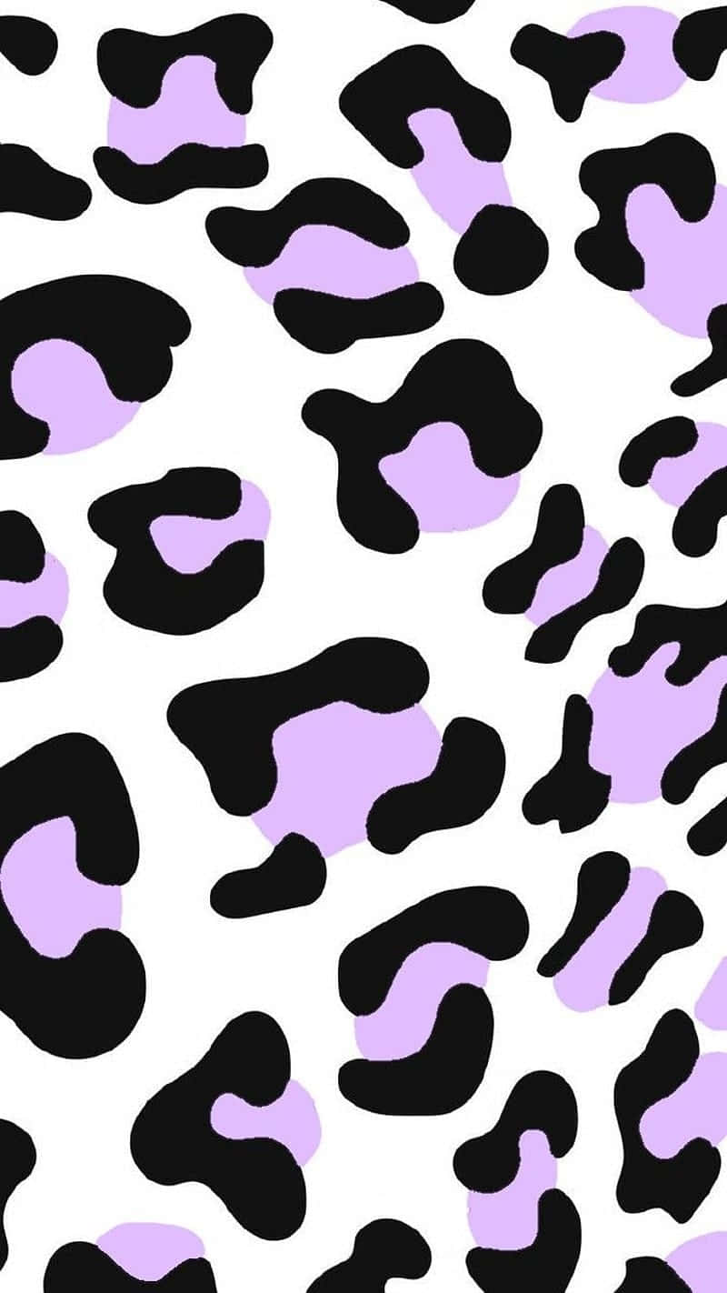 Purple Black Leopard Print Pattern Background
