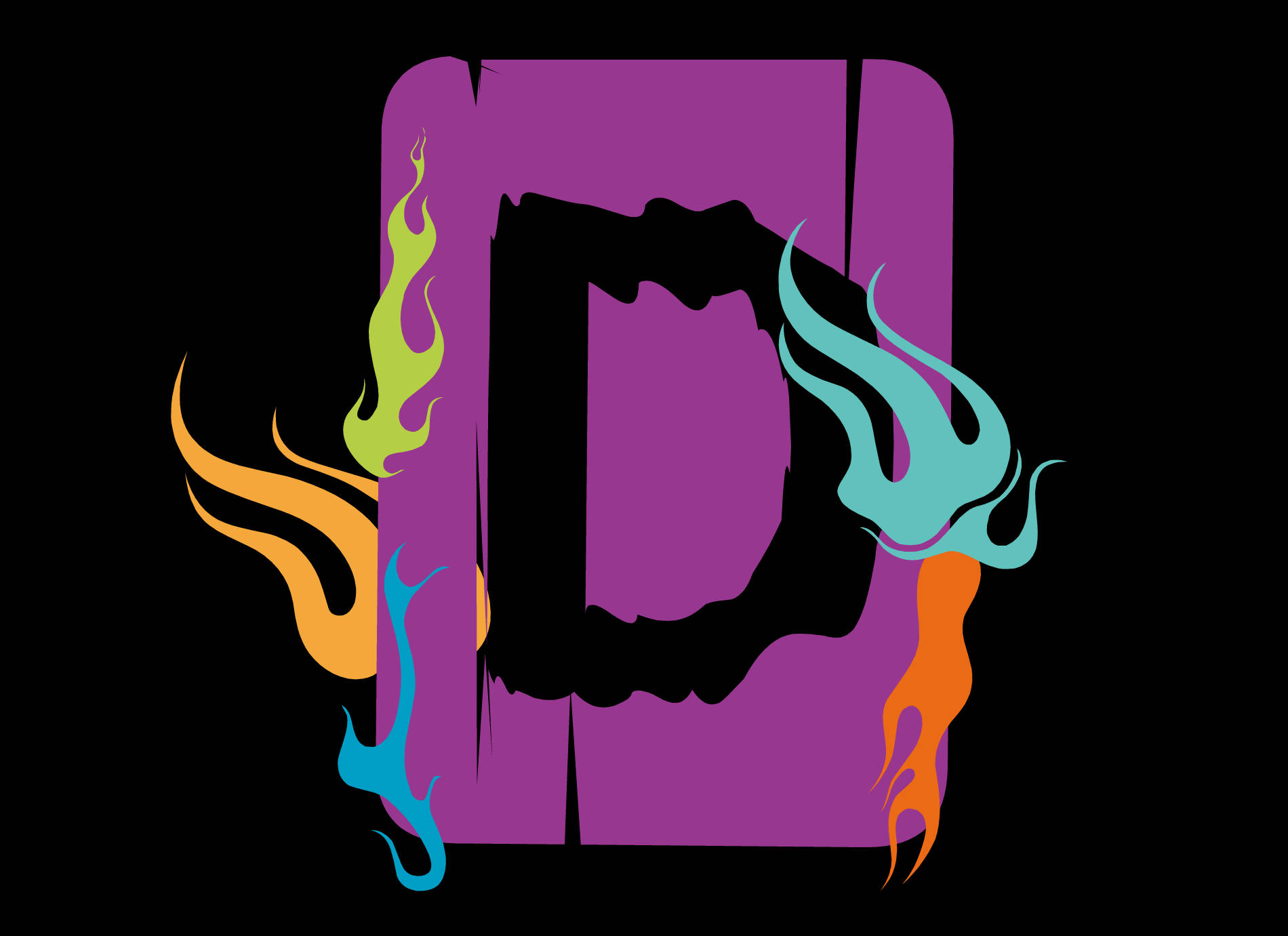 Purple Block Letter D Background