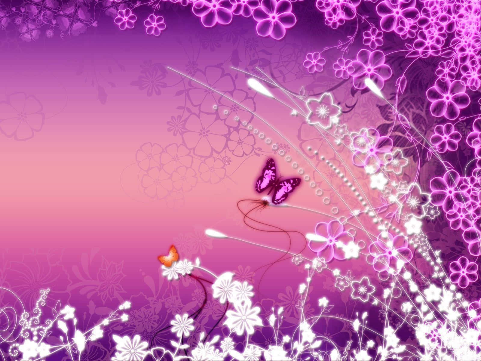 Purple Butterfly Design Desktop Background