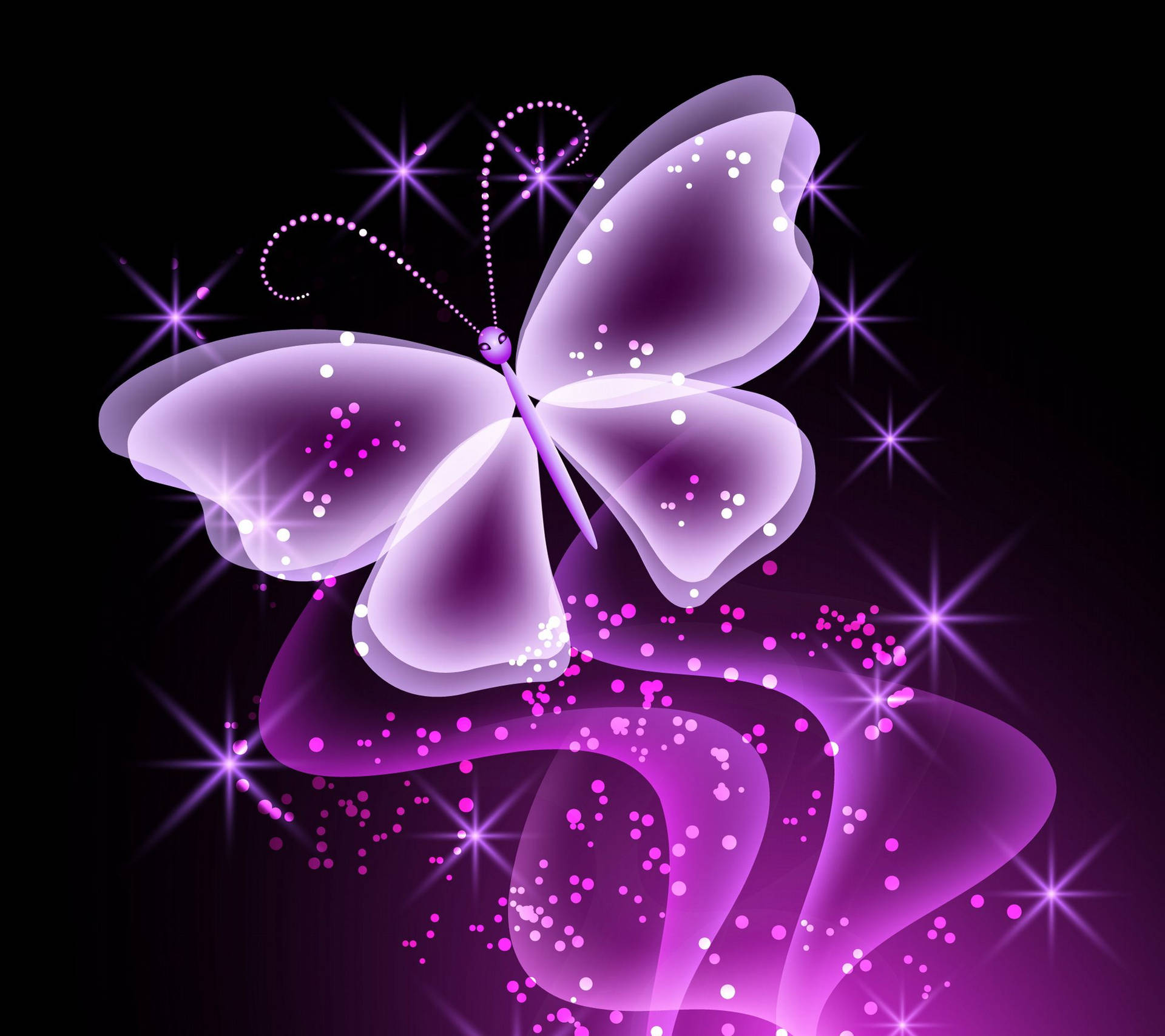Purple Butterfly Glitter Art